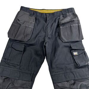 CAT Caterpillar Utility Cargo Work Pants Mens 36x30 Black Rugged Workwear